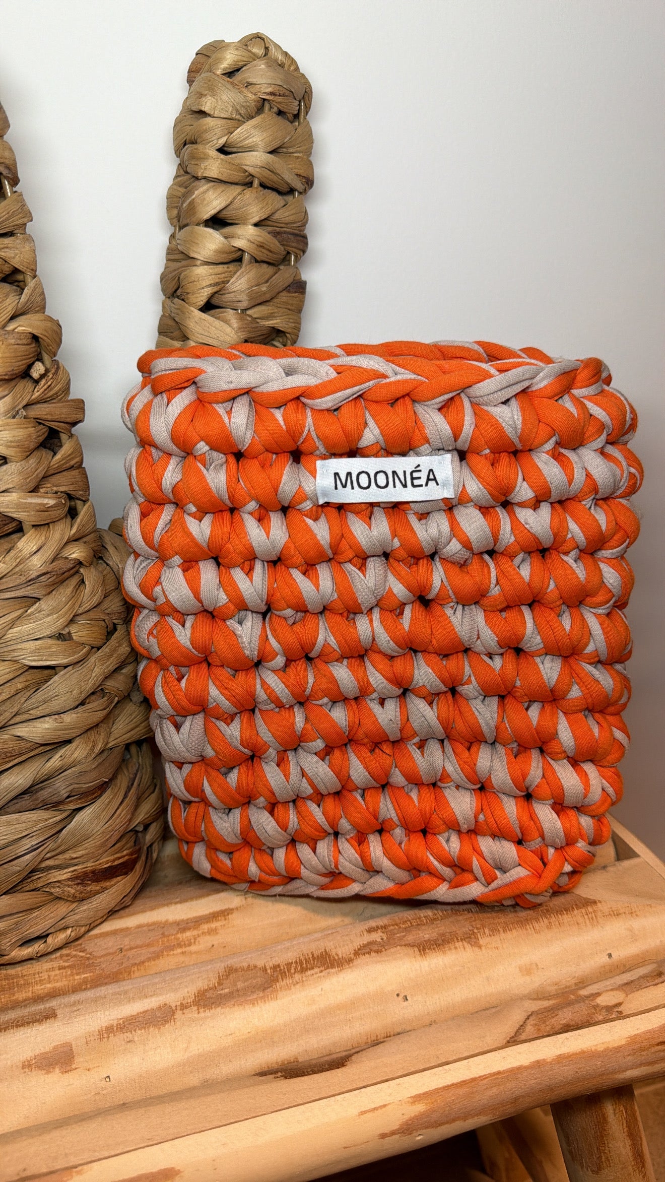 Pochette livre - Orange & beige