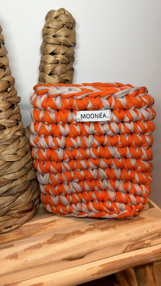 Pochette livre - Orange & beige