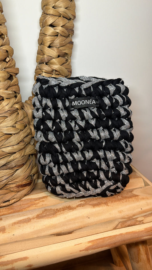 Pochette téléphone - Noire & argenté