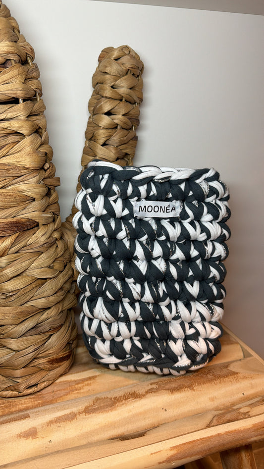 Pochette téléphone - Bleue canard & blanche